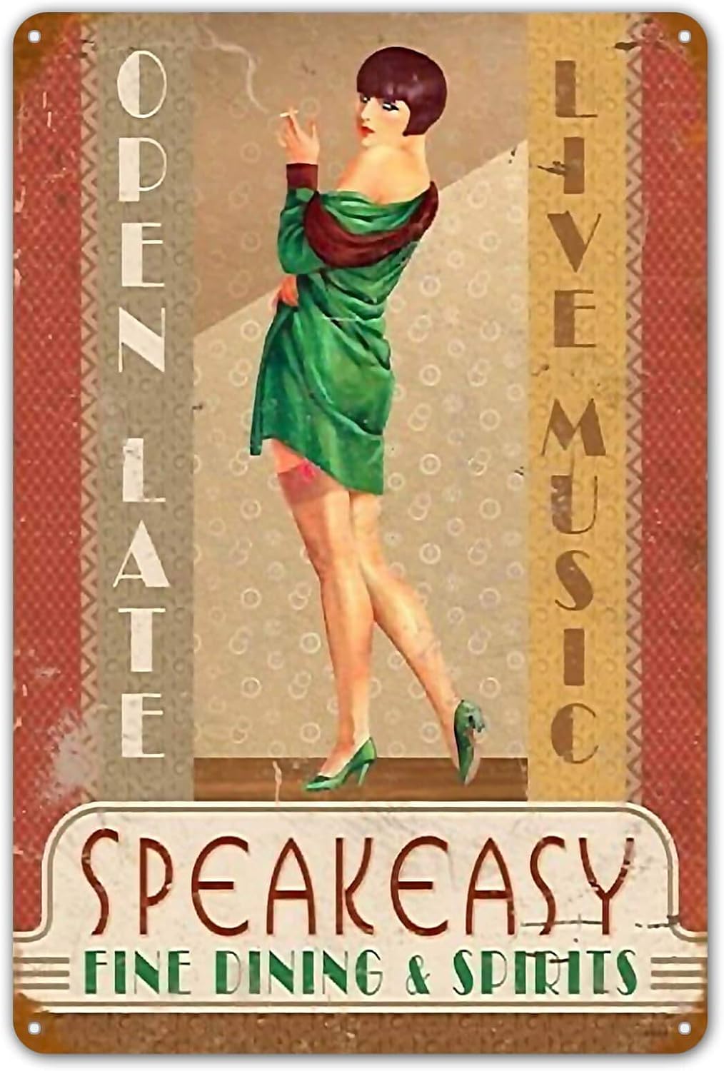 Home Bar And Coffee - Targa in Metallo Vintage Speakeasy con