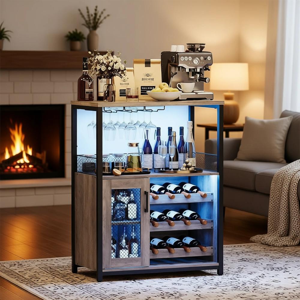 Home Bar And Cabinet - Mobiletto Porta Vini in Stile Industriale