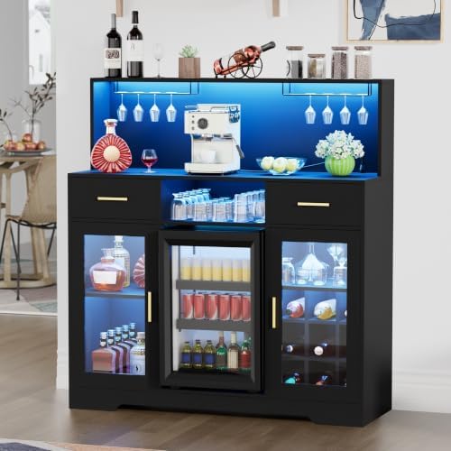 Home Bar And Cabinet - Mini Frigorifero con Armadietto e Vano