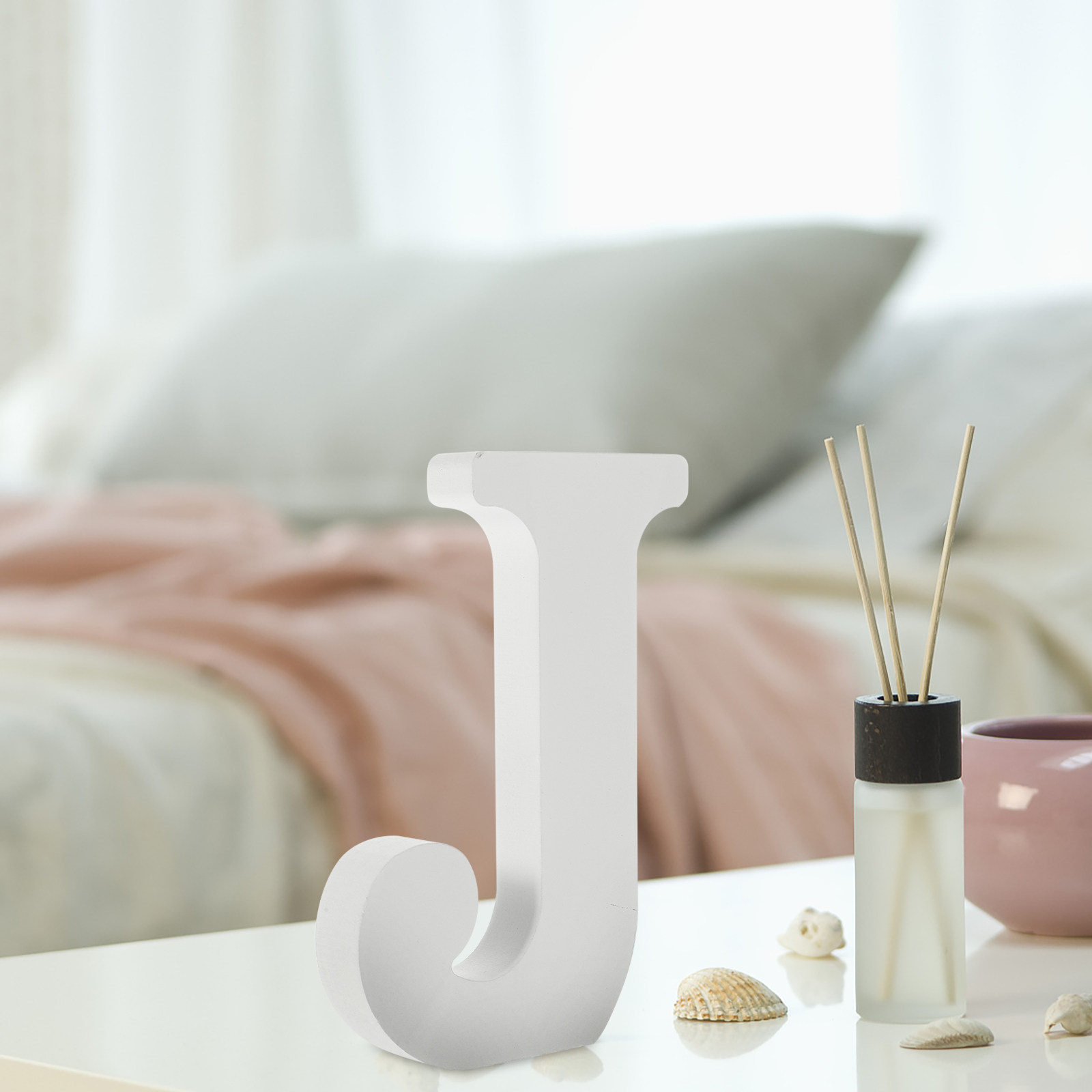 Home Bar Shelf - Lettera J in Legno Grezzo da
