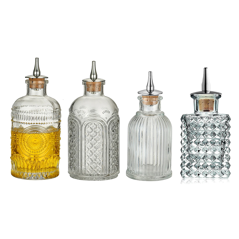 Bitters Bottle Set - Bottiglia da cocktail amaro vintage con