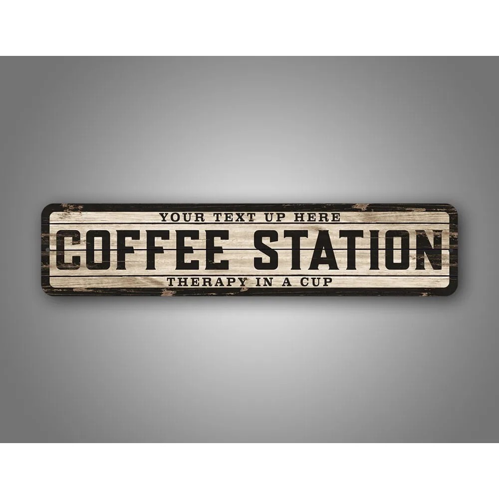 Home Bar And Coffee - Targa in legno anticato con logo