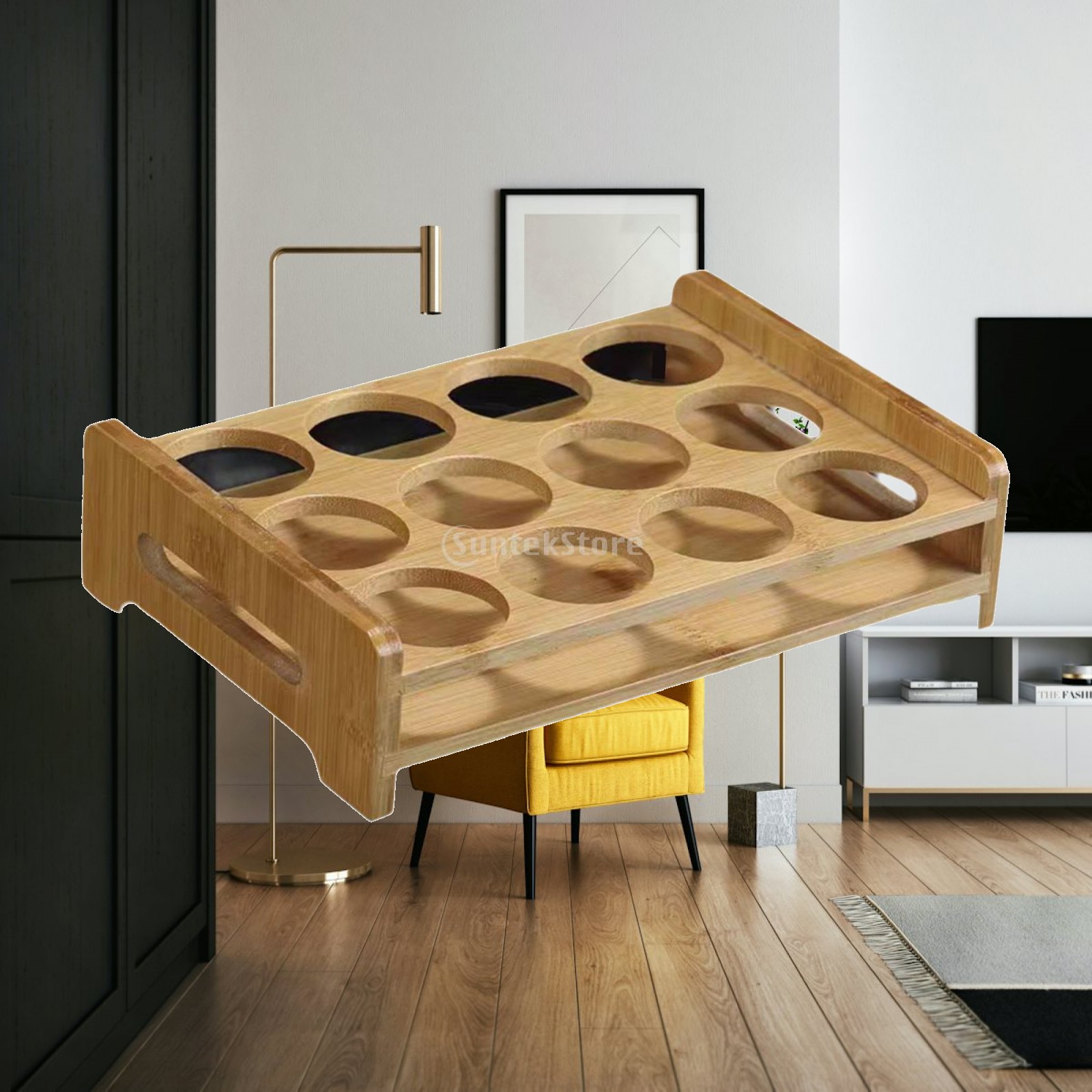 Home Bar Stand - Vassoio da Degustazione Portabicchieri con 12