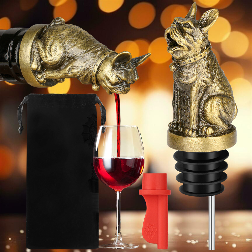 Wine Preservation Pump - Simpatico bulldog francese per vino, tappo