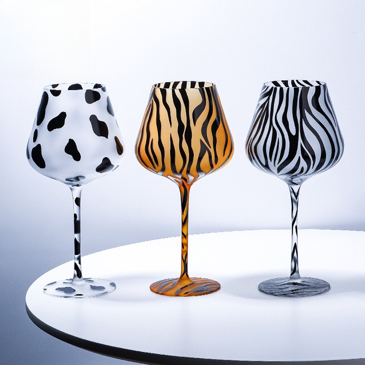 Highball Glass Set - Creativo dipinto tigre leopardo Highball vetro