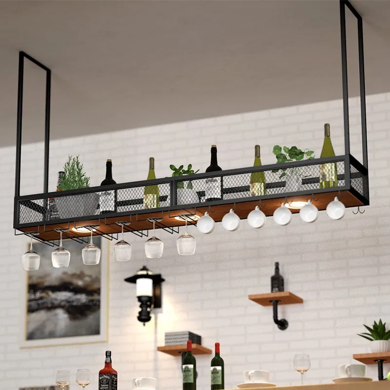 Home Bar Shelves - Mobile Bar con Scaffali, Vetrine Aperte,