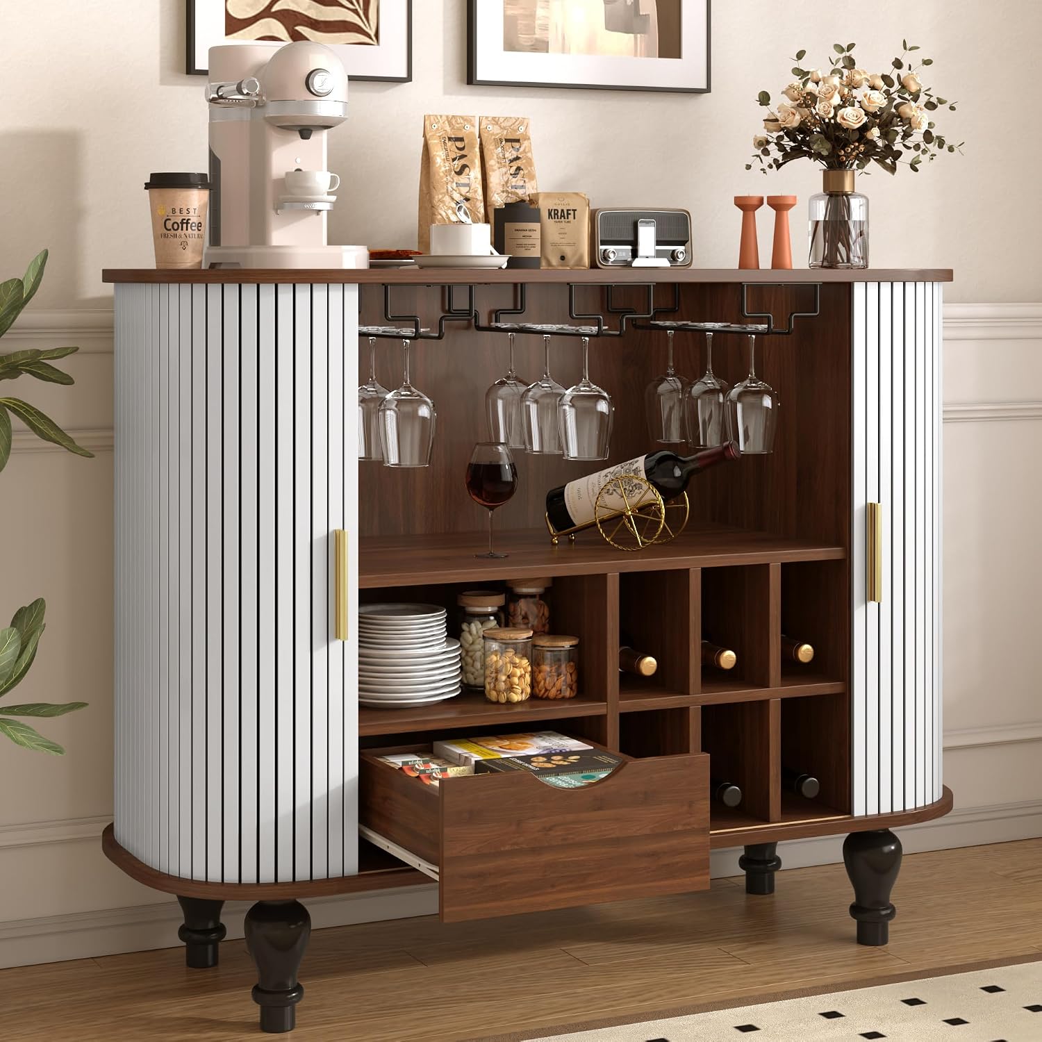 Mobile Bar Bianco con 6 Porta  - Home Bar And Cabinet recensione e prezzo