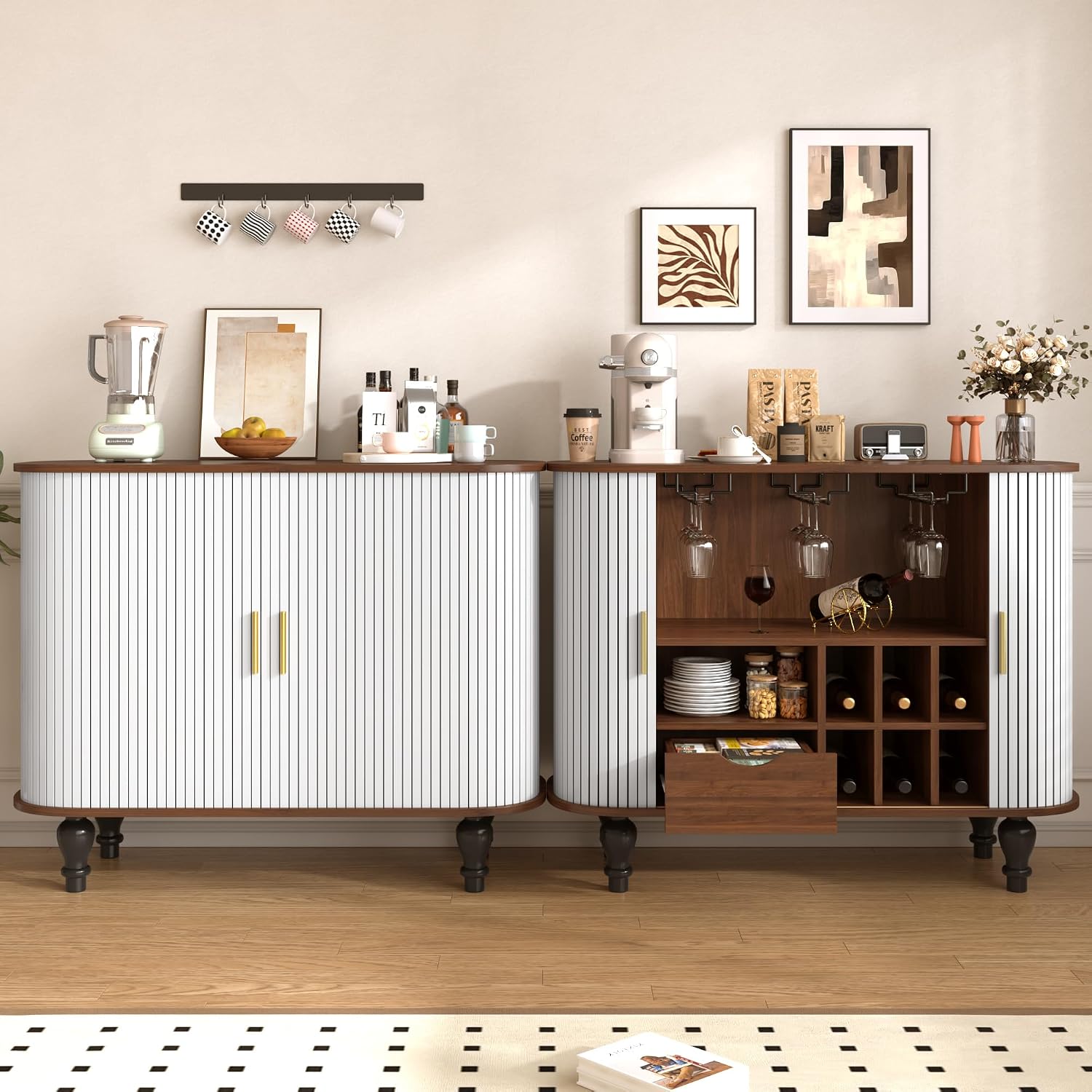 Mobile Bar Bianco con 6 Porta  - Home Bar And Cabinet recensione e prezzo