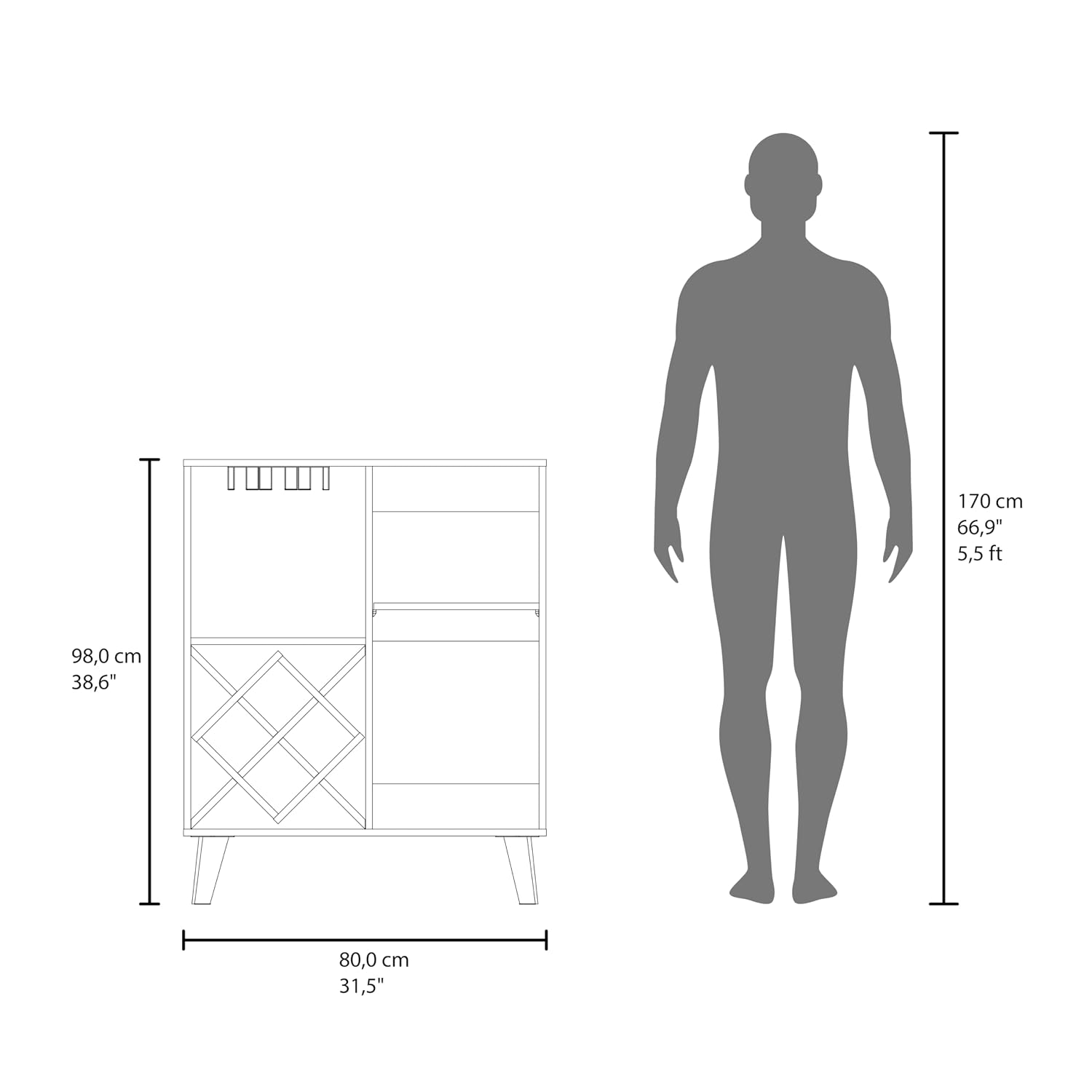 Mobile Bar in Legno di Quercia - Home Bar Shelves recensione e prezzo